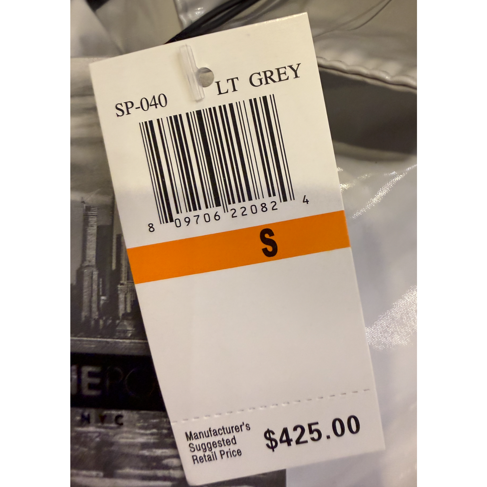 Nwt Jane Post Light Grey Padded Patent Rain Slicker Parka Coat Raincoat Jacket S — image 6 of 8